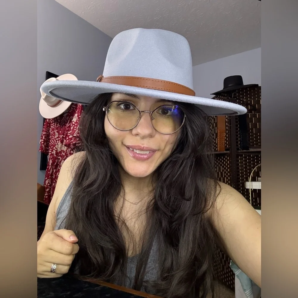 Gray Wide Brim Bolero Hat - Picture 3 of 5